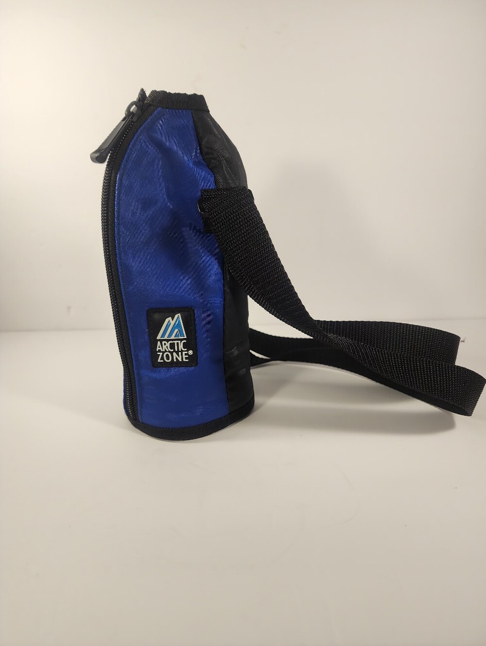 Arctic Zone Insulated Bottle Cooler Bag, Blue/Black, Zip, Shoulder Strap